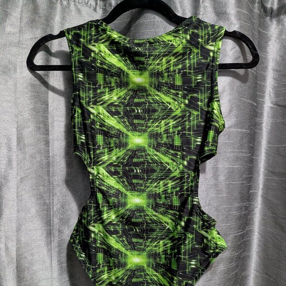 The Lyte Couture Dolls Kill Cyber Grid Cut Out Bodysuit Large - Picture 4 of 7